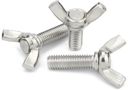 KSeSii 5 Stück/Lot Schmetterlingsflügelschrauben M3 M4 M5 M6 M8 M10 M12 handfest anziehende Flügelkopf-Rändelschrauben 304 Edelstahl DIN316 L: 6–25 mm(16mm x5pcs,M8)