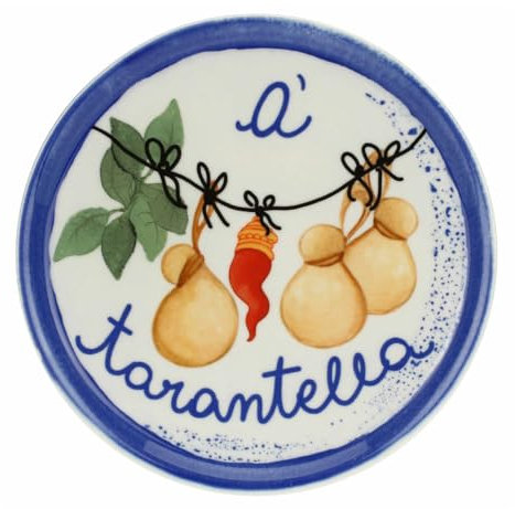 Rose & Tulipani Piatto Pizza Napoli A Tarantella in Porcellana Aumm D31 cm