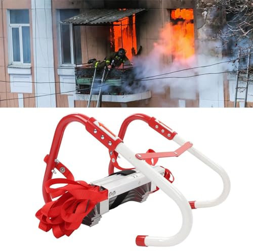 LUMSGN Fire Escape Ladders Fire Elevator, 7.5m, 2-Story Building, 450kg Capacity, Universal Window Frame, Easy Deployment System, Book for Fire.Escape.Rescue,7.5M/24FT