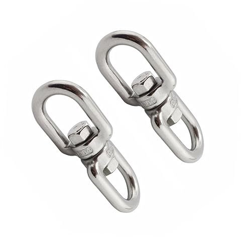 PRETYZOOM 2 filatori in acciaio inox da appendere con doppia clip, gancio girevole liscio per piante, campanelli a vento, mangiatoie per uccelli, gancio per appendere per giardino e uso domestico