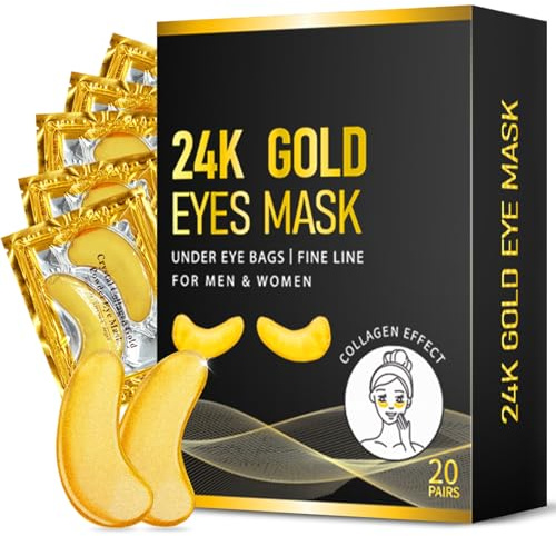 20 Pares Parches Ojos, Parches Ojos para Ojeras y Bolsas, Eye Patch Hidratante, Reductor de Ojeras y Bolsas OjosMujer (Amarillo)