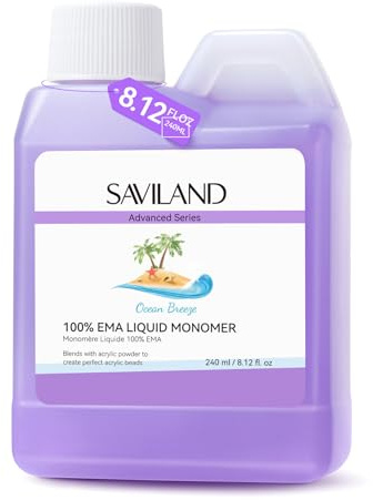 SAVILAND 240ml Acryl Nagel Liquid: Duftet Nach Meeresbrise Nicht Vergilbende Acryl Monomerlösung für Acrylpulver Nagelverlängerung Nagelmodellage Maniküre DIY