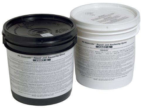 PC Products PC-Concrete Epoxy Adhesive Paste for Anchoring and Crack Repair, Two-Part 102 oz in Two Pails, Gray 71021
