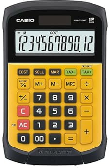 CASIO Bordsräknare WM-320MT, 12 siffror, stänk- och dammsäker, kontrollberäkning, sol-/batteridrift