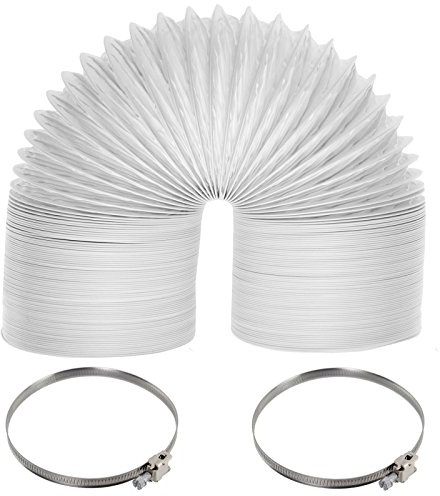 SPARES2GO Extra Long Vent Hose & Screw Clips Kit for Bush Tumble Dryer (6 Metre, 100mm Diameter)