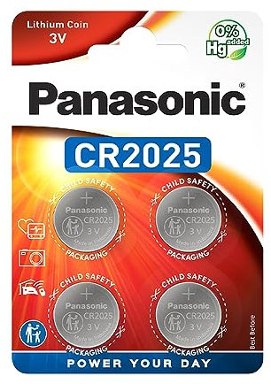 Panasonic Pile Bouton Lithium CR2025 Lot de 4