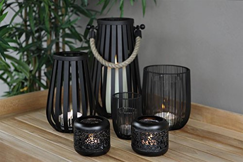 Fink Marit Teelichthalter 2er Set Metall Glas, H=16 cm 159016