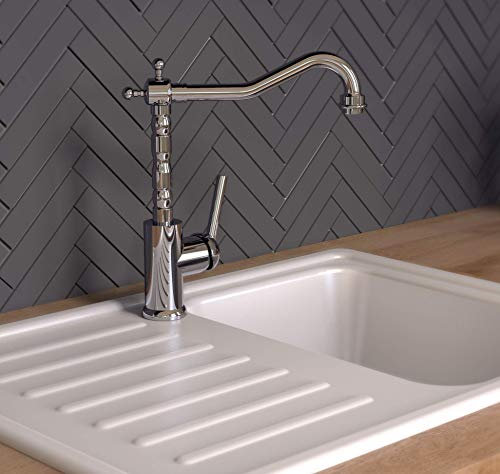 EYCKHAUS 19290 OXFORD Spültischarmatur, Wasserhahn Küche mit Energiesparfunktion, 360° schwenkbarer Auslauf, Ideal für Doppelspülbecken Chrom