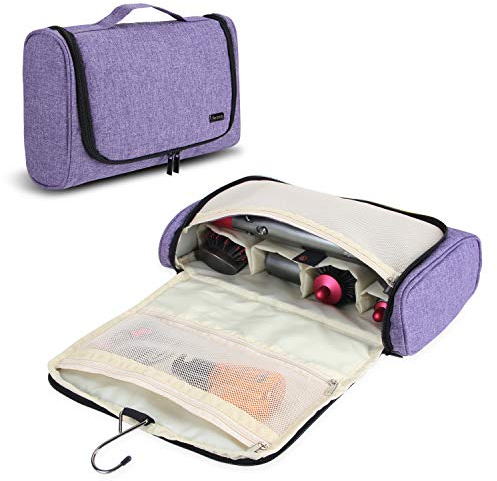 Teamoy Aufbewahrungstasche für Dyson Airwrap Styler, Lila (Nur Tasche) | Weit Offenes Design mit Zwei-Wege-Reißverschlüssen und Einem Robusten Aufhängehaken aus Edelstahl
