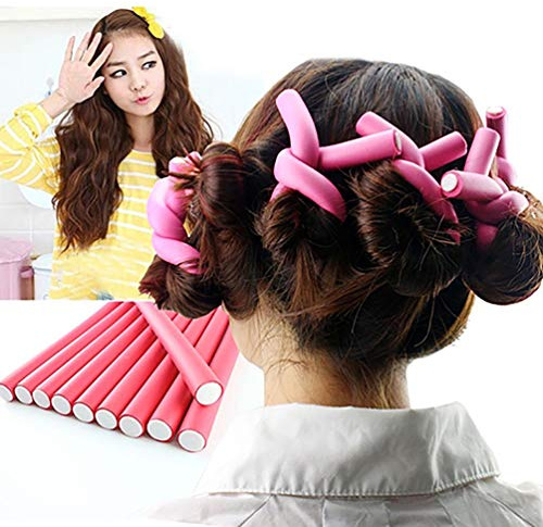 ZHOUBA 10 Pieces Hair Curling Rollers Bendy Twist Curler Maker Soft Foam Hair Roller Rods Hair Rollers Tools