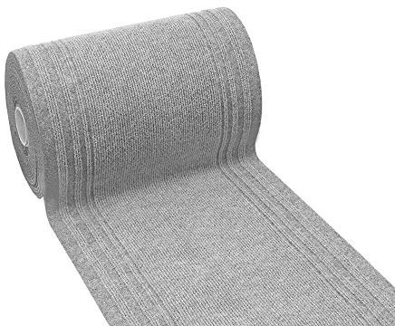 EMMEVI Tapis antidérapant pour Couloir, au mètre, h 67 cm, sur Mesure Moquette absorbante Gris Clair