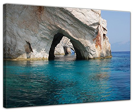 Bilderdepot24 Bild auf Leinwand | Zakynthos - Griechenland in 70x50 cm als Wandbild | Wand-deko Dekoration Wohnung modern Bilder | 203200B