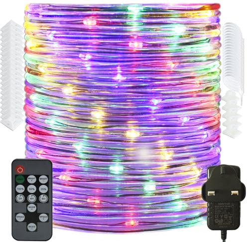 RcStarry 50M/165FT 500 LED Dia 3MM Rope/Wire Lights Multicolor, Dimmable Indoor/Outdoor IP67 Waterproof Fairy Lights Plug in with Remote for Garden, Patio, Deck, Landscape Lighting, Bedroom and More