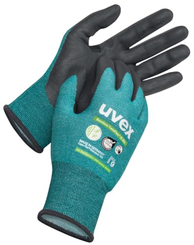 uvex Bamboo TwinFlex D xg Arbeitshandschuhe Größe 9 Elastan, Grau Aquapolymer 2