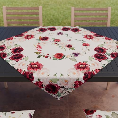 PETTI Artigiani Italiani - Accessori Tessili da Cucina, Centrotavola Moderno 90x90 cm in Microfibra, Tovaglia Centro Tavola Elegante in Stampa Digitale Floreale 07, 100% Made in Italy