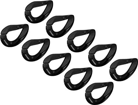 sourcing map 48 Stück Acryl Verbindungsringe Schnellverbindung C-Clips Haken für Geldbörsen Taschenkette DIY Kunsthandwerk 35mm schwarz