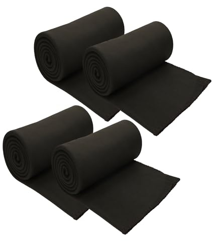Betz Fleecedecke 4 Stück 130x170 cm 180g/m² – Weiche Wohndecke & Kuscheldecke – Flauschige Sofadecke als Tagesdecke – Leicht, wärmend & pflegeleicht – Farbe braun