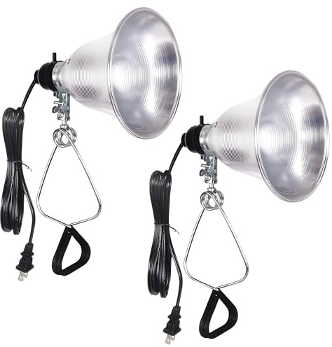 Simple Deluxe Clamp Lamp Light Socket with 5.5 Inch Aluminum Reflector, Suit for Max 60 Watt Lamp (No Bulb Included) with 18/2-Gauge 6 Feet Cord, 2 Pack,Silver