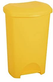 DAFUTA 50L Yellow Medical Clinical Commercial Waste Trash Pedal Bin - Hygienic Hands-Free Foot Pedal Operation