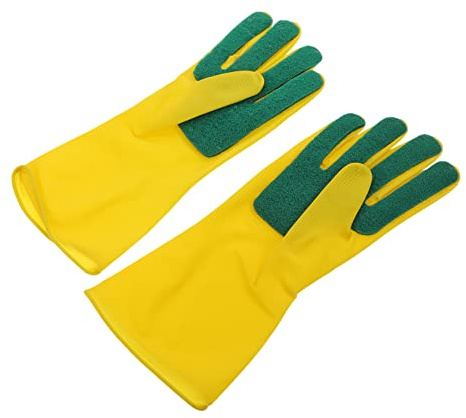 ORFOFE 1 Par household cleaning guantes de lavandería guantes de latex de cocina guantes de látex domésticos guantes limpieza guantes de limpieza de cocina esponja Estropajo