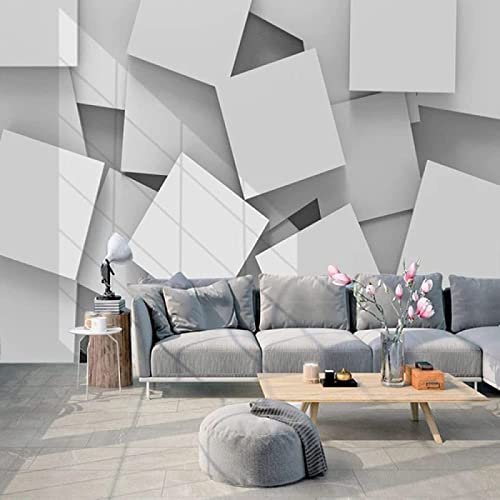 Papel Pintado Pared 3D Papel Tapiz Cubo Blanco Fotomurales 3D Tv Fondo Pared Moderno Dormitorio Murales