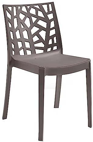 MONDO VIRO 4 sillas de jardín apilables Matrix de polipropileno resistente 47 x 55 cm 82 cm (gris topo)