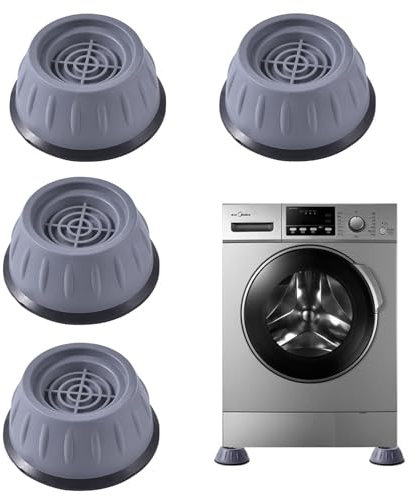 MisFun 4 Pièces Tapis Anti Vibration Machine a Laver, Patin Machine à Laver, Support Machine a Laver, Anti Marche, Anti Bruit, pour Machines à Laver SéChoirs Appareils Electroménagers(8,5cm)