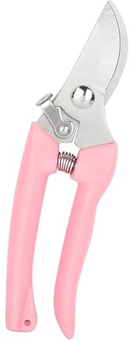 Garden Flower Shears Pruning Shears 6.9 inches Scissors Heavy Duty Plant Scissors for Cutting Flowers, Trimming Plants, Bonsai, Fruits Picking (Pink Handle)