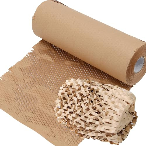 MAHIONG Honeycomb Packing Paper, 30cm x 50m Packing Paper Cushioning Wrap for Breakables, Moving House, Shipping