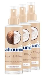 Schauma Sprayvård Repair & Care (3x 200 ml), spraybalsam hjälper till att reda ut håret, balsam med upp till 230 °C värmeskydd, hårbalsam för synligt regenererat hår