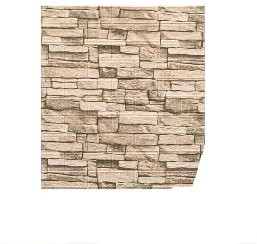 10 pièces 70x77 cm 3D brique autocollant mural motif papier peint auto-adhésif étanche pour salon chambre TV fond décoration murale-brique blanche ancienne-5 pièces70x77 cm