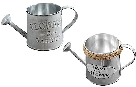 HOLIDYOYO 4pcs Decorative Garden Watering Can Sprinkler Rustic Iron Bucket for Home Indoor Outdoor Use