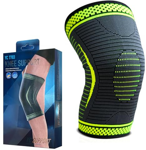 YC 7703 Rodillera para Menisco y Ligamento - Rodillera Deportiva Elastica de Compresión Transpirable para Artritis, Tendinitis y Entrenamiento - Talla Unica