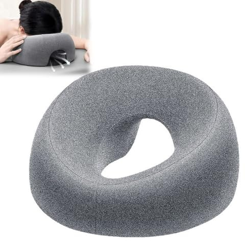 LUFEIS Massagekissen Kopf Loch, Massage Kopfstütze Für Bett, Atmungsaktives U-förmiges Nickerchen Me-mory Foam Kissen, Kopfpolster Massage Gesichtsunterstützung Für Salons, Schreibtische