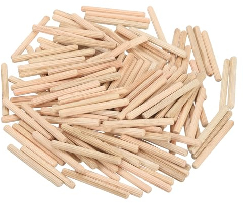 sourcing map 100 Stück 3/16 Zoll x 5,1 cm Holzdübelstifte, Holzdübel, Stangen, Möbel, Holzbearbeitung, gerillter Stift, Holzdübel geriffelt für Handwerk, DIY-Projekte