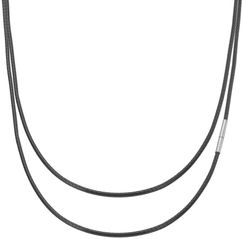 PATIKIL Leather Necklace Cord, Waterproof Braided Leather Necklace Cord Woven Wax Rope Chain with Stainless Steel Clasp