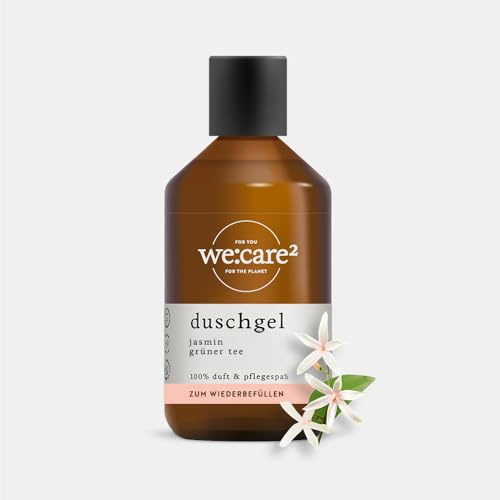 we:care² Duschgel 250ml Jasmin/Grüner Tee - Shower Gel Bodywash Frauen | Nachhaltiges & veganes Duschgel ohne Silikone, Parabene & Mikroplastik - Ph neutral Flüssigseife Damen