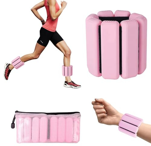 2 PCS Adjustable Wrist Weights Ankle Weights Set with Pouch (0.45Kg Each) | Adjustable for Exercise Walking Jogging Yoga Running Aerobics Pilates Dance Weight-Bearing for Women Men