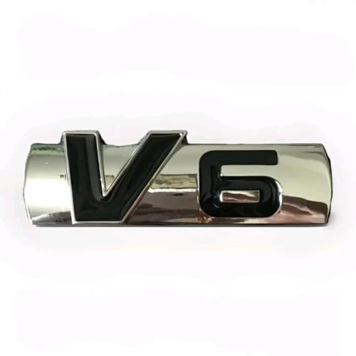 3D V6 KFZ Metall Auto Aufkleber Badge Logo Emblem Sticker Silber Schwarz