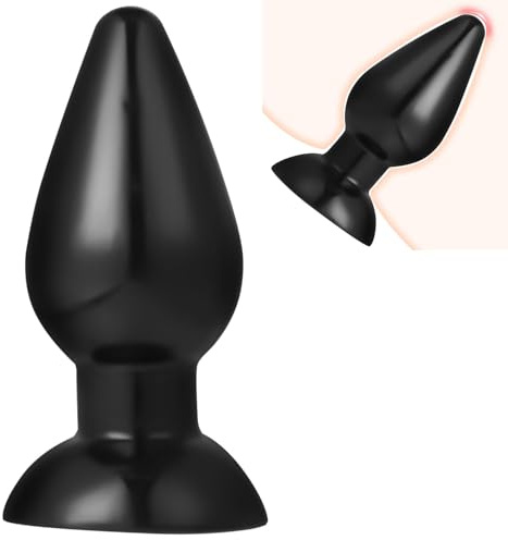 Eysilk Extra Analplug Butt-Plug für Fortgeschrittene, Schwarz XL AnalPlug | Stimulierender Anal-Plug mit Haftenden Standfuß für Frauen und Männer, Handfreie Nutzung mit 60ML Lube