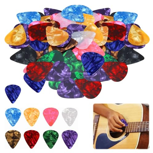Plectrums for Acoustic Guitar 60pcs Guitar Picks Suitable for Bass Electric and Acoustic Guitars Guitars Pick Mixed Colorful 0.46mm