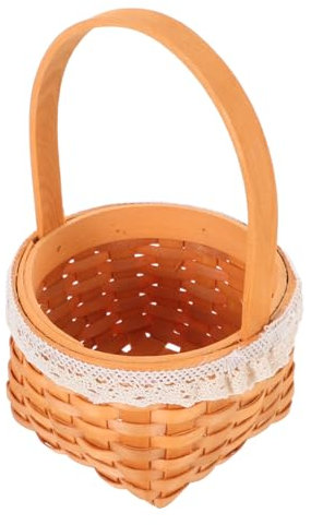 POPETPOP Cesta Compra Tejida Mano de Madera Cesta para Flores para Decoración de Bodas Organización de Cocina Almacenamiento de Dulces y Snacks