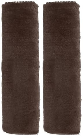 QUARKZMAN 2pcs Protège- en Fibre Douce Couvre-Ceinture Épaule Marron | Confortable pour Conduire Coussin Accessoire Universel pour Voiture