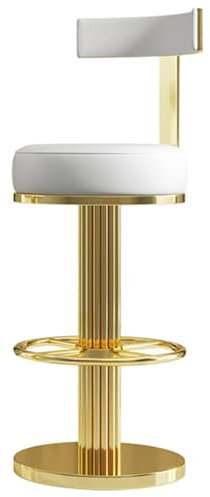 Moderno sgabello da bar regolabile con schienale girevole e gambe in oro lucido, comodo cuscino per cucina, isola e bancone, elegante sedia da pranzo