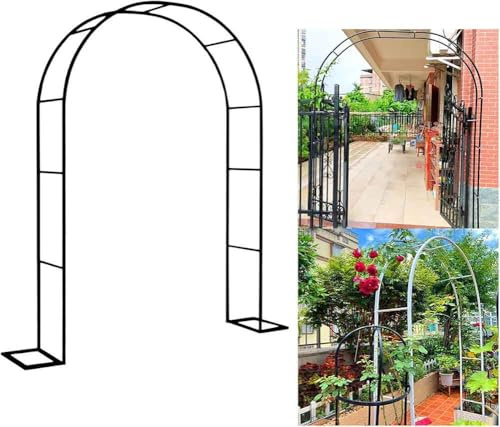 HSIRYAOHD Arche de jardin en métal belvédère robuste treillis large 120 cm 140 cm 180 cm 240 cm 350 cm arc de mariage rose décoration support ballon, L 2,4 m x H 2,2 m