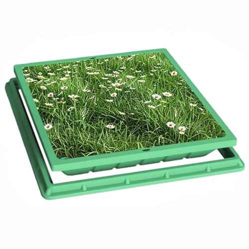 Generisch Couvercle de vidange rond en résine - Durable - Pour fosses septiques - Résistant aux intempéries - Design invisible