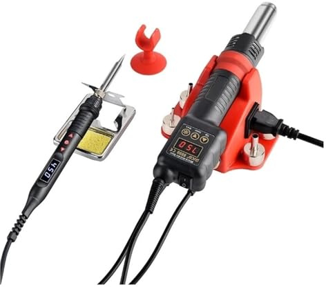 2 in 1 Soldering Station with Digital Display, Hot Air Gun for Welding and Rework, Ideal for Phone, BGA, SMD, PCB, IC Repair and Solder Iron Tools