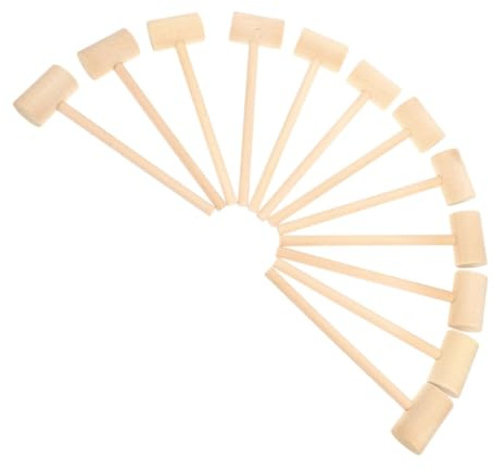 NOLITOY 24pcs Mini Wooden Mallet Solid Wood Chocolate Cracking Tool Small Mallets for Party Games DIY Crafts Decorative Gift
