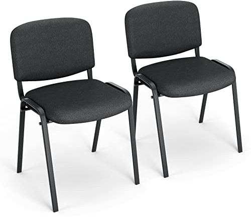 BASETBL Konferenzstuhl stapelbar, Stapelstühle – Besucherstuhl mit Polsterung & Stabilem Metallgestell, Wartezimmerstuhl/Stapelstuhl für Büro, Konferenzraum & Empfangsbereich, Zwei Stühle