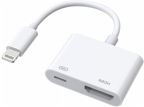 [Apple MFi Certified] Apple Lightning to HDMI Adapter for iPhone to TV, 1080P Lightning Digital AV Adaptor HDTV Connector Cable Adapter for iPhone 14 13 12 11 XS XR X 8 to HD TV Projector Monitor